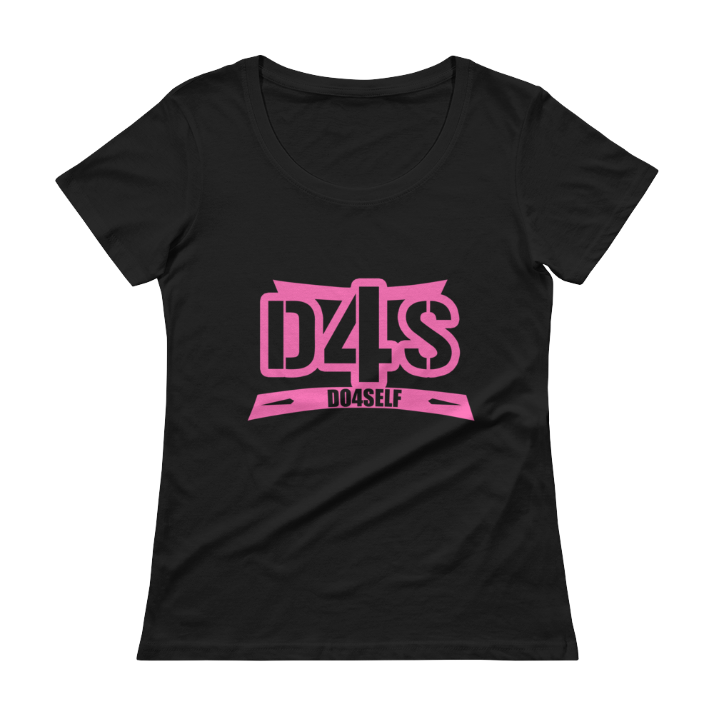 Do4Self Ladies Shirt Sleeve Fitted T-Shirt Black/Pink