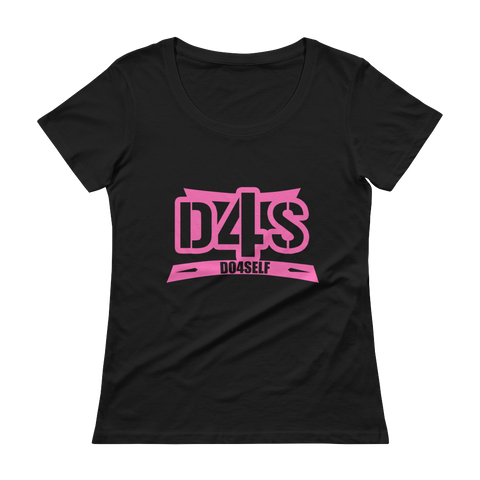 Do4Self Ladies Shirt Sleeve Fitted T-Shirt Black/Pink